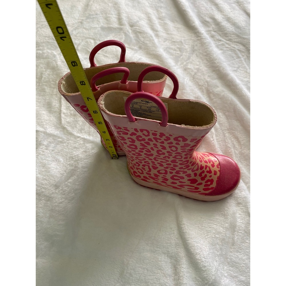 Western Chief Kids Pink Leopard Fuchsia Rain Boots Toddler Size 9 Waterproof